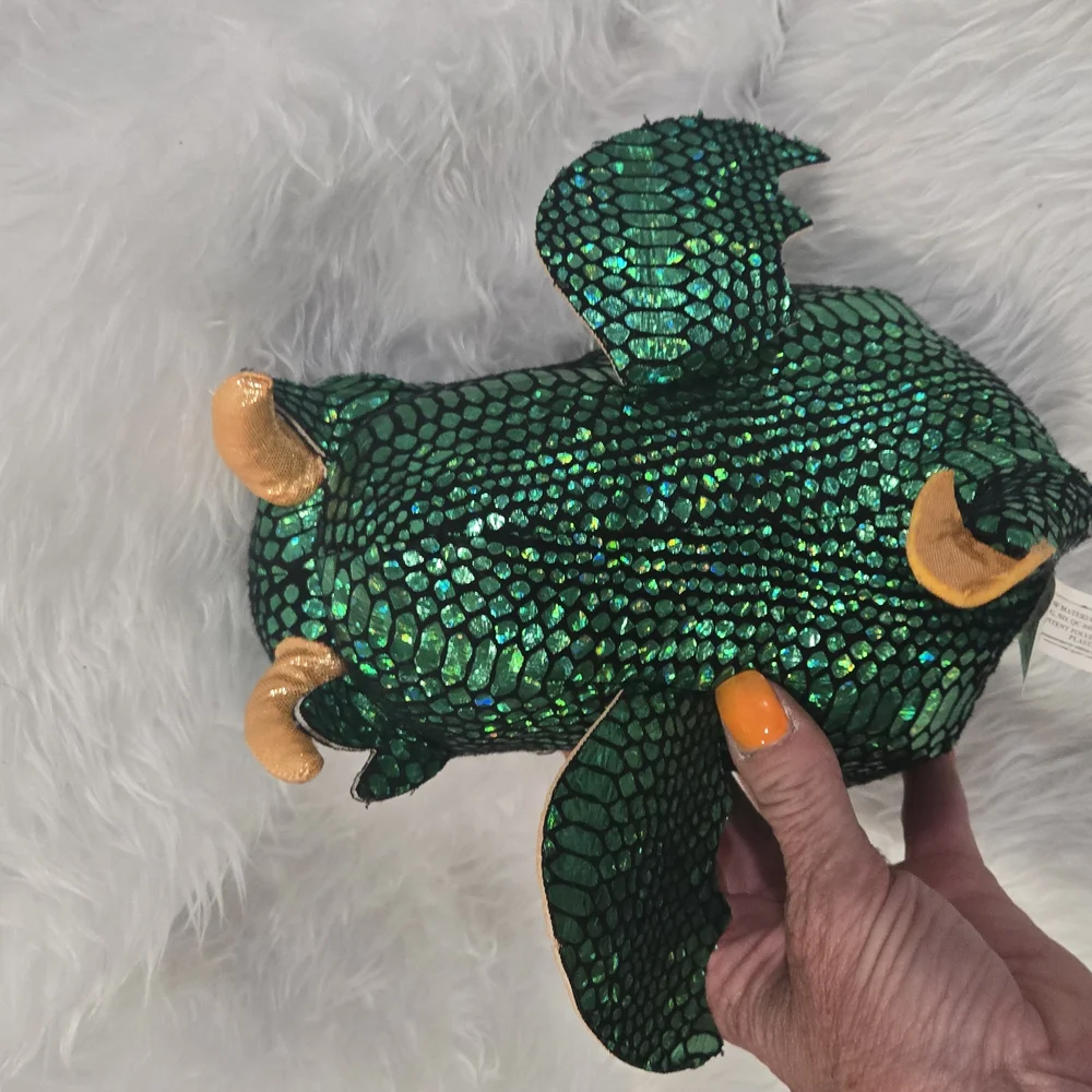 Plush Husky in Green Dragon Costume‎